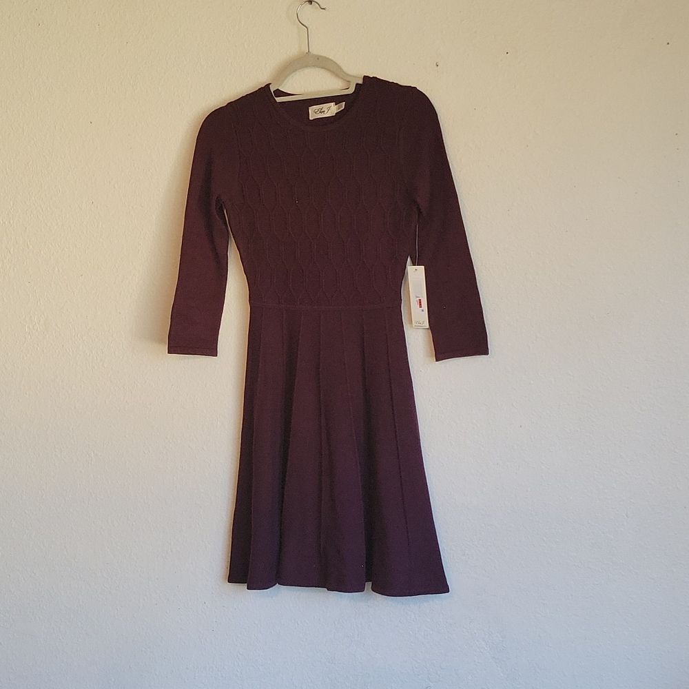 NWT Eliza j round neck midi dress size XSMALL color lavender
